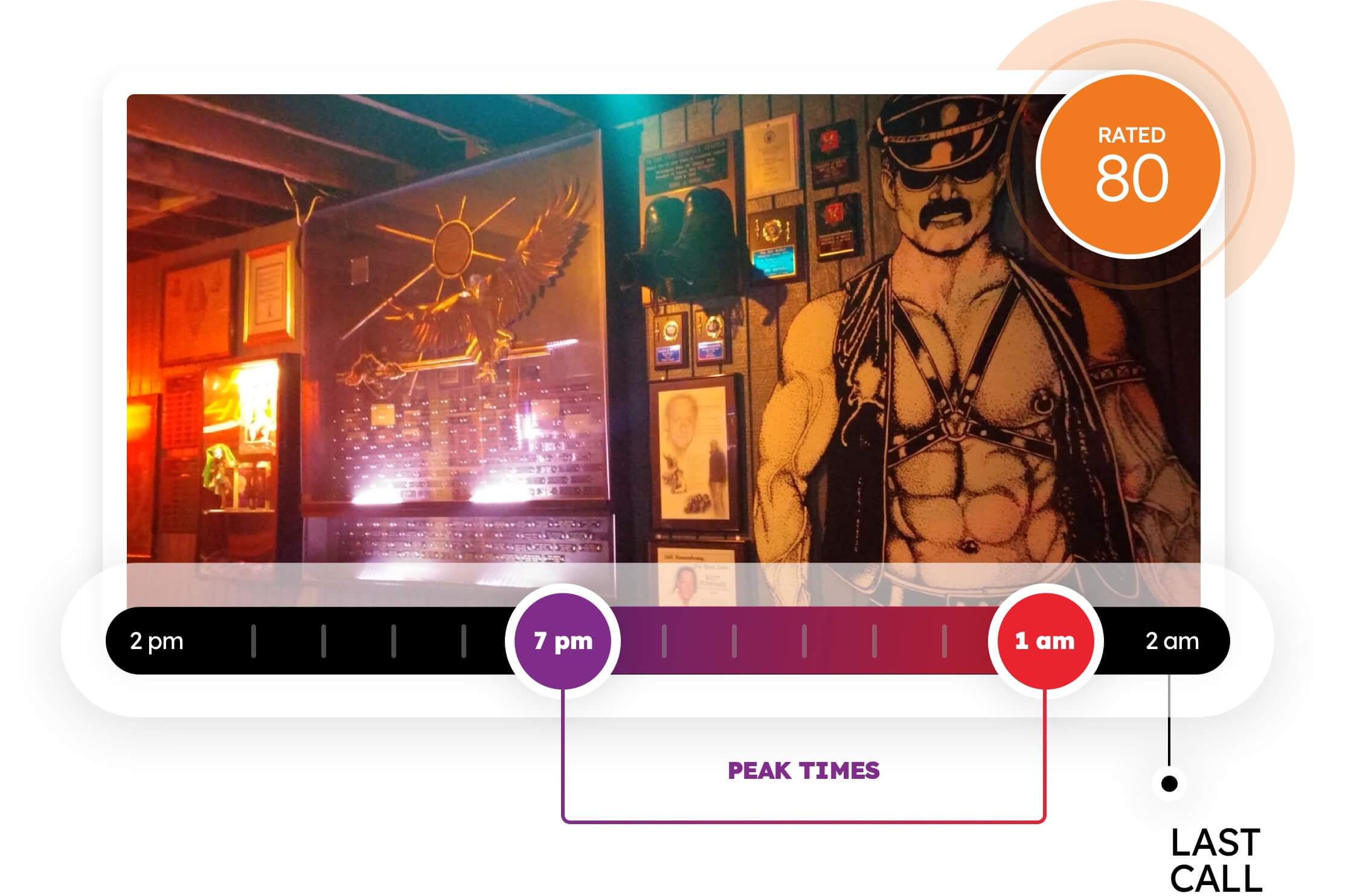 A view of the mural of Tom of Finland on a wall