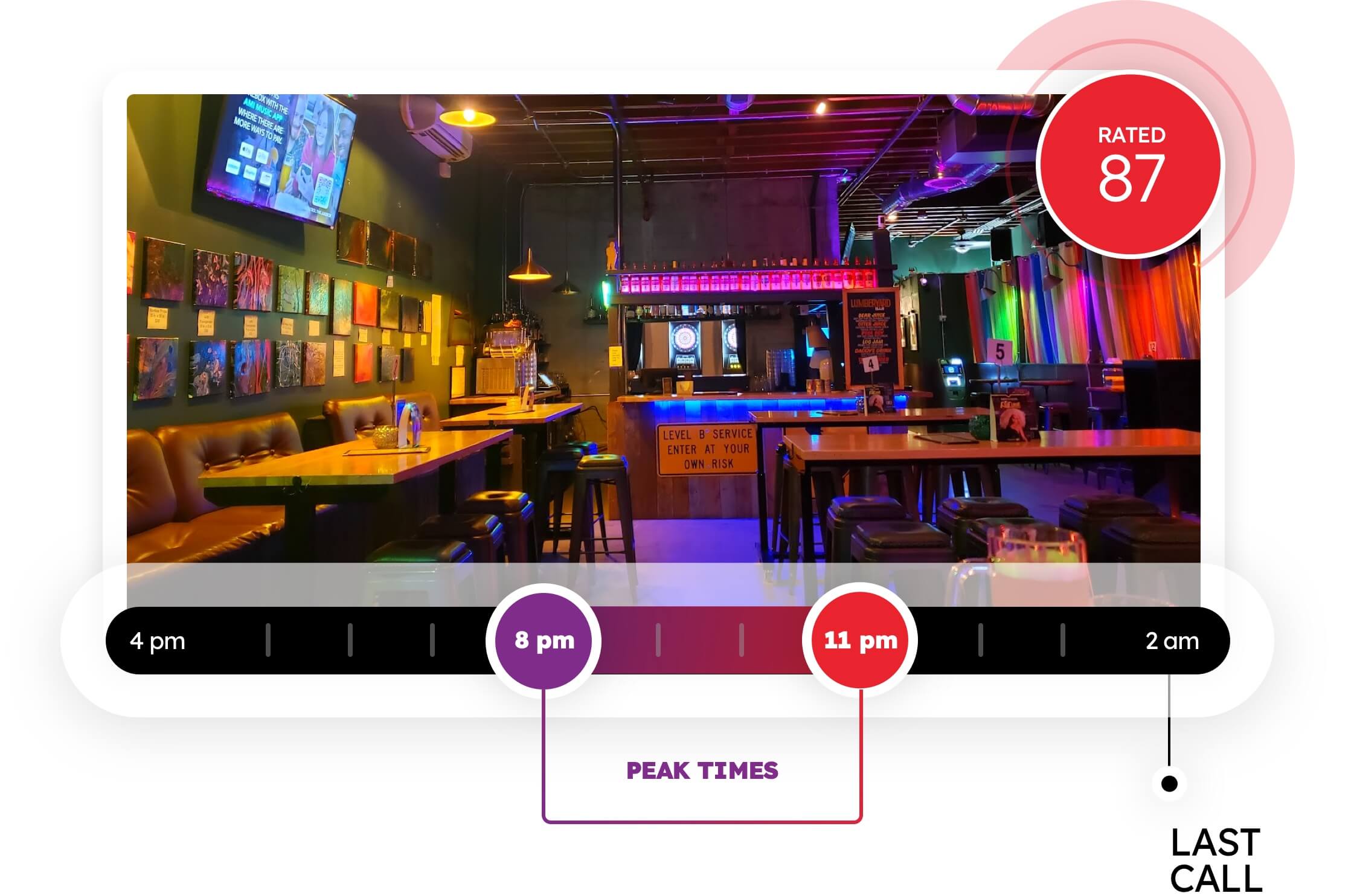 A view of the interior of Lumber Yard Bar